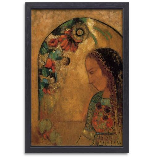 La Dame aux fleurs - Toile Odilon Redon + cadre à pâtisserie, Maison & Meubles, Accessoires pour la Maison | Décorations murale