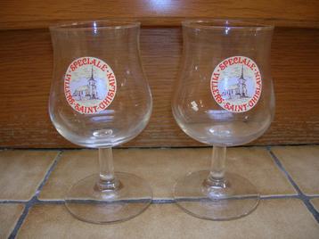 verres à bière "Spéciale Villers Saint-Ghislain" : 2 pièces beschikbaar voor biedingen