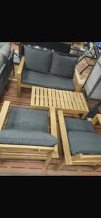Tuinmeubilair met houten kussen gloednieuw, Tuin en Terras, Tuinsets en Loungesets, Ophalen, Nieuw, Hout, Tuinset
