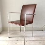 Lederen zitstoel (Made in Italy) x4, Huis en Inrichting, Stoelen, Vier, Leer, Bruin, Zo goed als nieuw