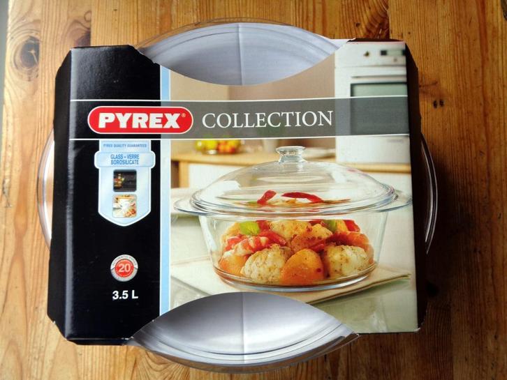 PYREX Ronde ovenschaal met deksel — 3,5L, Huis en Inrichting, Keuken | Potten en Pannen, Nieuw, Overige typen, Glas, Ophalen of Verzenden