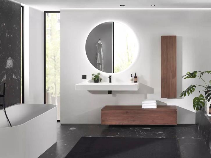 Balmani Giro ronde spiegel met een diameter van 110 cm., Huis en Inrichting, Badkamer | Badkamermeubels, Zo goed als nieuw, Ophalen