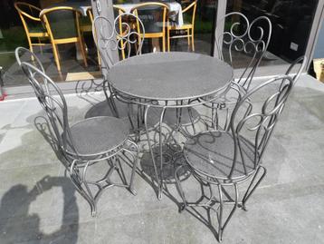 Smeedijzeren tuinset, Enlèvement, 4 places, Salons de jardin