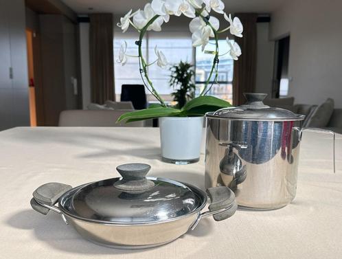 2 Lagostina kookpotten / Brevettato 17 cm + Sahanpan 20 cm, Huis en Inrichting, Keuken | Potten en Pannen, Gebruikt, Pannenset
