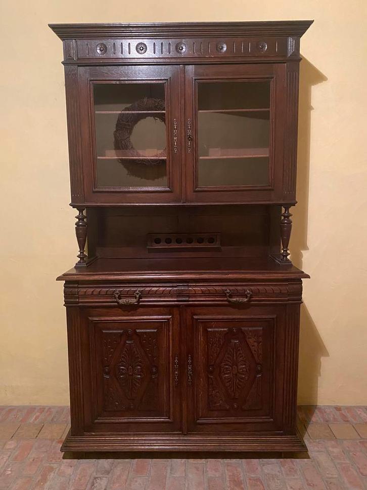 Grote eikenhouten kast, Huis en Inrichting, Kasten | Buffetkasten, Gebruikt, Ophalen