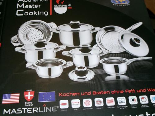 12-delig kookpottenset, Huis en Inrichting, Keuken | Potten en Pannen, Zo goed als nieuw, Pannenset, Inox, Inductieplaat, Keramische plaat