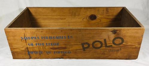 Polo Sardines Portugal Vintage houten verpakkingsbox krat, Verzamelen, Merken en Reclamevoorwerpen, Gebruikt, Ophalen of Verzenden