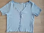 Lichtblauw bloesje / gilet - Pigalle (Only) -maat L(ong.176), Meisje, Overhemd of Blouse, Ophalen of Verzenden, Zo goed als nieuw