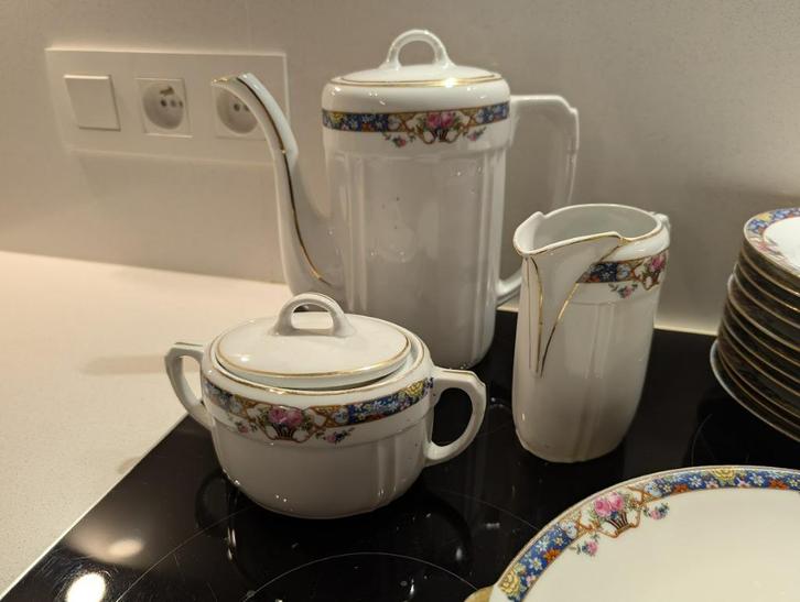 Koffieservies Epiag D F Porcelain 1930's-40's, Antiek en Kunst, Antiek | Servies compleet, Ophalen