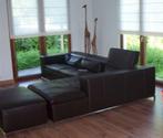 Leren zetel met lounge, Huis en Inrichting, Modern, Gebruikt, Leer, Ophalen