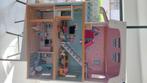 Houten poppenhuis met accessoires (meubels & poppetjes), Ophalen, Gebruikt, Overige typen
