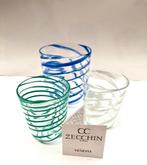 Murano glas: Set van drie spiraal glazen CC Zecchin + certif, Ophalen of Verzenden