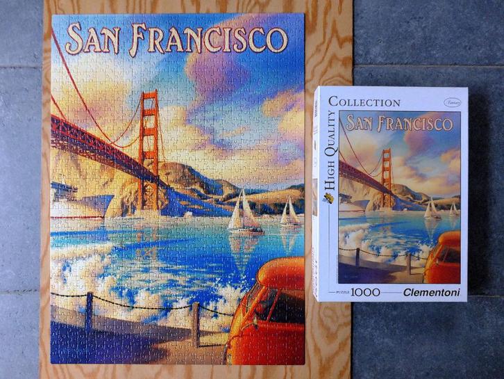 Puzzle 1000 pièces Clementoni - San Francisco, K. Erickson, Hobby en Vrije tijd, Denksport en Puzzels, Zo goed als nieuw, Legpuzzel