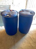 Blauw vat van 220 liter met twee doppen, Tuin en Terras, Regentonnen, Ophalen of Verzenden
