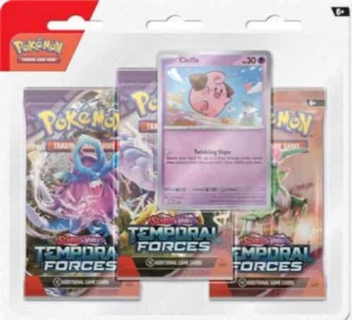 Pokémon Temporal Forces: 3-Pack Blister - Cleffa, Hobby en Vrije tijd, Verzamelkaartspellen | Pokémon, Nieuw, Booster, Ophalen of Verzenden