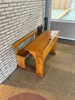 Vintage houten schoolbank, Huis en Inrichting, Bureaus, Ophalen, Gebruikt, Bureau