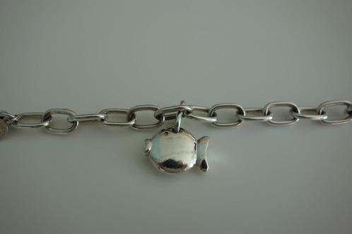 Bracelet argent rhodié "CLIO BLUE" Envoi compris, Handtassen en Accessoires, Armbanden, Gebruikt, Zilver, Zilver, Verzenden