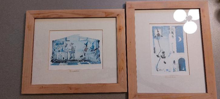 2 images encadrées de Pinocchio par Massimo Pantani + poupée, Collections, Cinéma & Télévision, Comme neuf, Film, Enlèvement ou Envoi