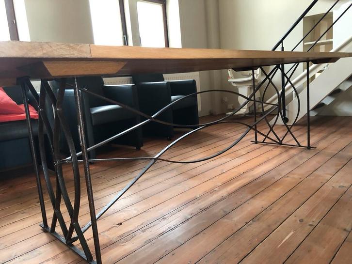 Eettafel Linea Ferea vol eiken blad 2m60, Huis en Inrichting, Tafels | Eettafels, Zo goed als nieuw, 50 tot 100 cm, 200 cm of meer