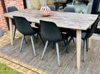 Gratis: mooie verweerd houten tuintafel, Tuin en Terras, Ophalen, Gebruikt, Rechthoekig, Hout