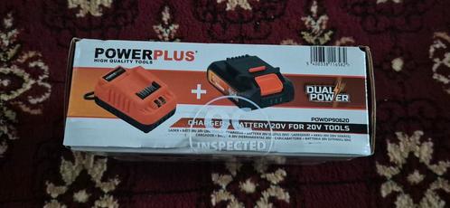 Powerplus 20v batterij en oplader nieuwe in de doos., Doe-het-zelf en Bouw, Gereedschap | Machine-onderdelen en Toebehoren, Nieuw