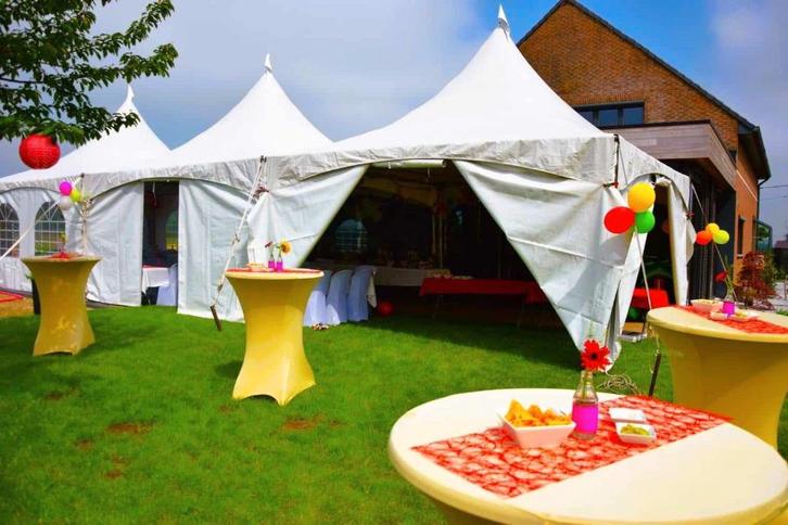 Pagodetenten - feesttenten te huur 5m x 5m, Hobby & Loisirs créatifs, Articles de fête | Location, Comme neuf, Enlèvement ou Envoi