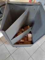 Donkergrijze metalen gelakte kar voor hout, Huis en Inrichting, Haarden, Ophalen, Zo goed als nieuw