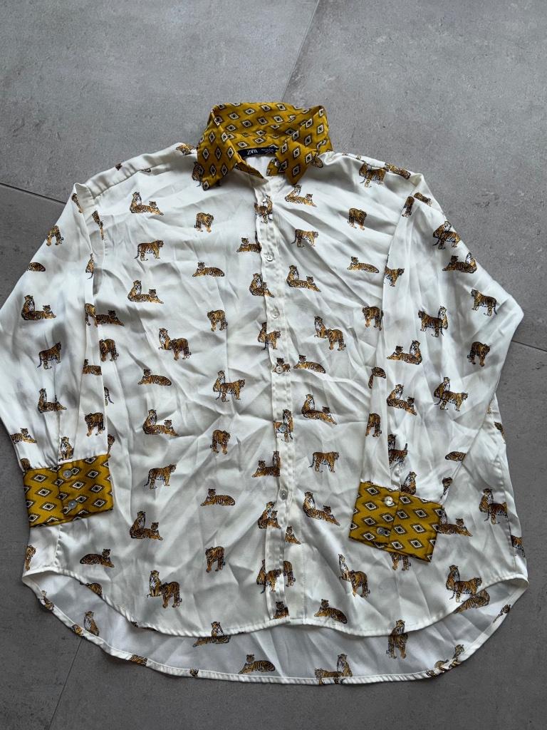 Chemise Zara satinée blanche à motifs, Vêtements | Femmes, Neuf, Enlèvement ou Envoi, Blanc, Zara