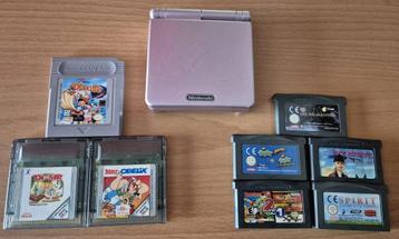 Game Boy Advance SP (Pink) + Games beschikbaar voor biedingen