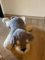 grote knuffel hond grijs wit 95 cm, Ophalen, Gebruikt, Hond