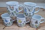 5 Vintage Nutroma vlinder mokjes, Huis en Inrichting, Gebruikt, Ophalen of Verzenden, Overige stijlen, Kop(pen) en/of Schotel(s)