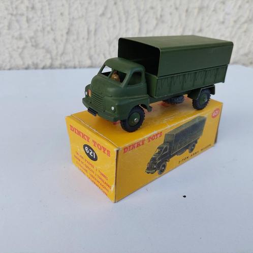 DINKY TOYS 621 LEGERWAGEN VAN 3 TON VAN MECCANO LTD + REPRO, Hobby en Vrije tijd, Modelauto's | 1:43, Gebruikt, Bus of Vrachtwagen