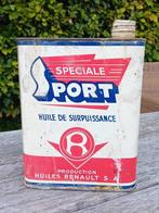 Vintage olieblik Renault Speciale Sport, Verzamelen, Blikken, Ophalen of Verzenden, Gebruikt