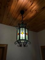 2 lustres en verre et en fer forgé, Enlèvement, Comme neuf, Métal, Rustiek
