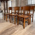6 retro houten eetkamerstoelen / vintage café stoelen, Huis en Inrichting, Stoelen, Ophalen, Gebruikt