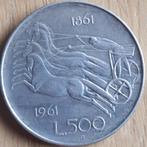 ITALIE :500 LIRE 1961 KM 99, Italië, Zilver, Ophalen of Verzenden, Losse munt