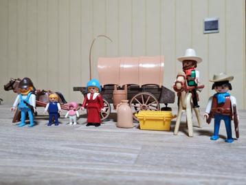 Playmobil - Huifkar en Cowboys beschikbaar voor biedingen