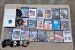 Zilveren PlayStation 2-console met 20 volledige games + 2 co, Ophalen of Verzenden, Zo goed als nieuw