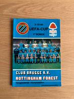 Boekje Club Brugge - Nottingham Forest MET ticket 3/10/1984, Enlèvement, Utilisé, Livre ou Revue