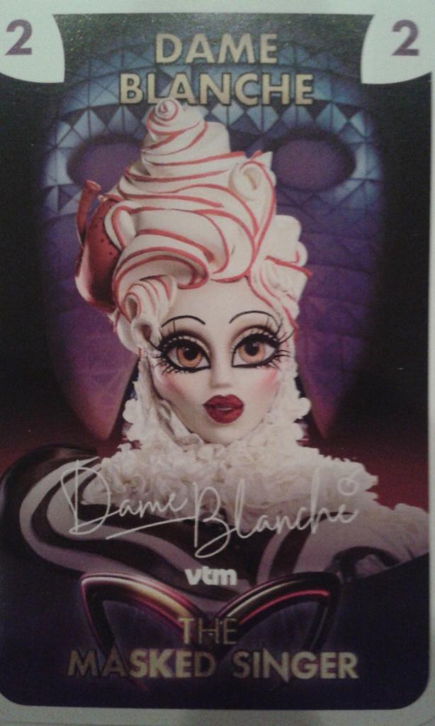 Carte de collection « Dame Blanche » des chanteurs masqués 2, Enlèvement ou Envoi