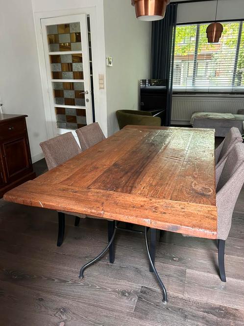 Oud teak tafelblad, Huis en Inrichting, Tafels | Eettafels, Zo goed als nieuw, Teakhout, Ophalen