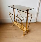 Mooie gouden Hollywood Regency / vintage tijdschriftenrek, Vintage. Hollywood regency, Moins de 55 cm, Enlèvement, Rectangulaire