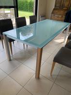 Tafel en stoelen, Ophalen, Gebruikt, Rechthoekig, Glas