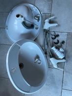 2 éviers acrylique blanc complets + 2 mitigeurs, Bricolage & Construction, Lavabo, Utilisé