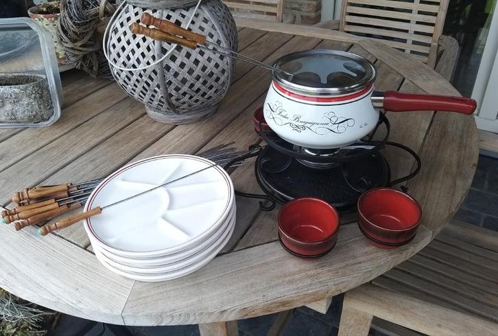 Fondueset compleet, Huis en Inrichting, Keuken | Servies, Gebruikt, Ophalen