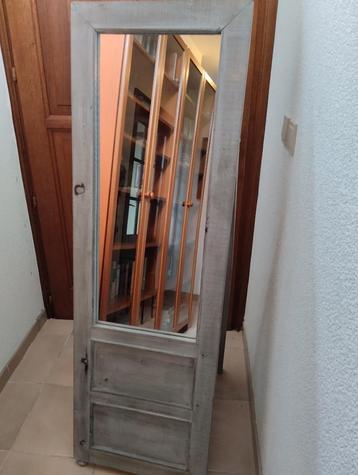 Vintage staande houten spiegel, Huis en Inrichting, Woonaccessoires | Spiegels, Ophalen, Minder dan 50 cm, Zo goed als nieuw, 150 tot 200 cm