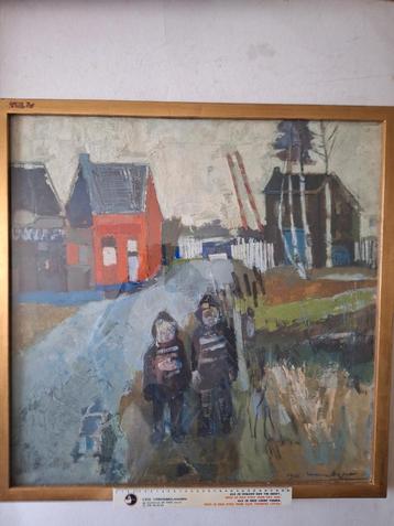Schilderij Maria Segers Landschap met 2 kinderen 1960 beschikbaar voor biedingen