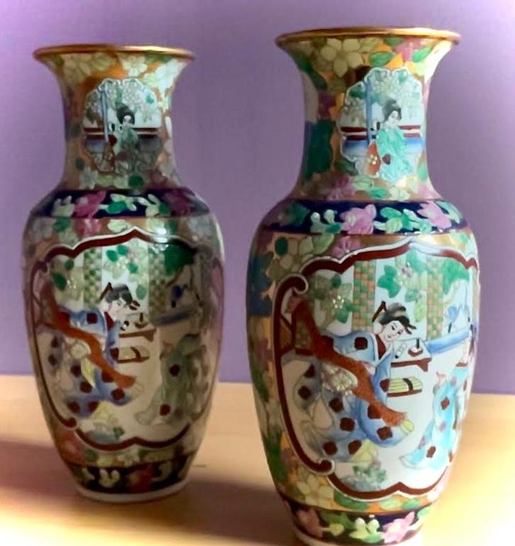 Set van 2 vazen in chinese stijl, Antiek en Kunst, Antiek | Vazen, Ophalen