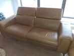3-zit cognacbruin met relax in kwalitatief Italiaans leer, Trois personnes, 100 à 125 cm, 200 à 250 cm, Banc droit
