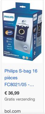 Philips s-bag (volle doos 16 stuks + doos 11 stuks), Nieuw, Stofzuiger, Ophalen of Verzenden, Stofzak